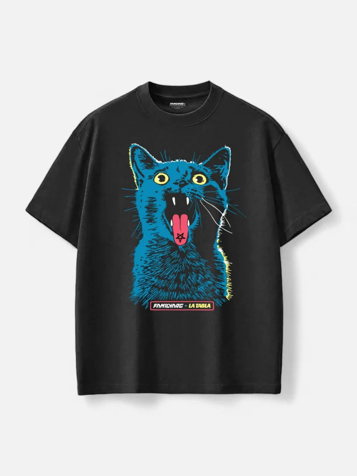 Remera Familyarg Eh! Gato Supersized Negro