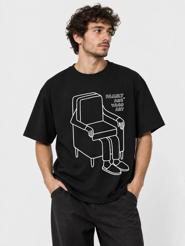 Remera Familyarg +Vagoart Slipper Supersized Negro — vista principal