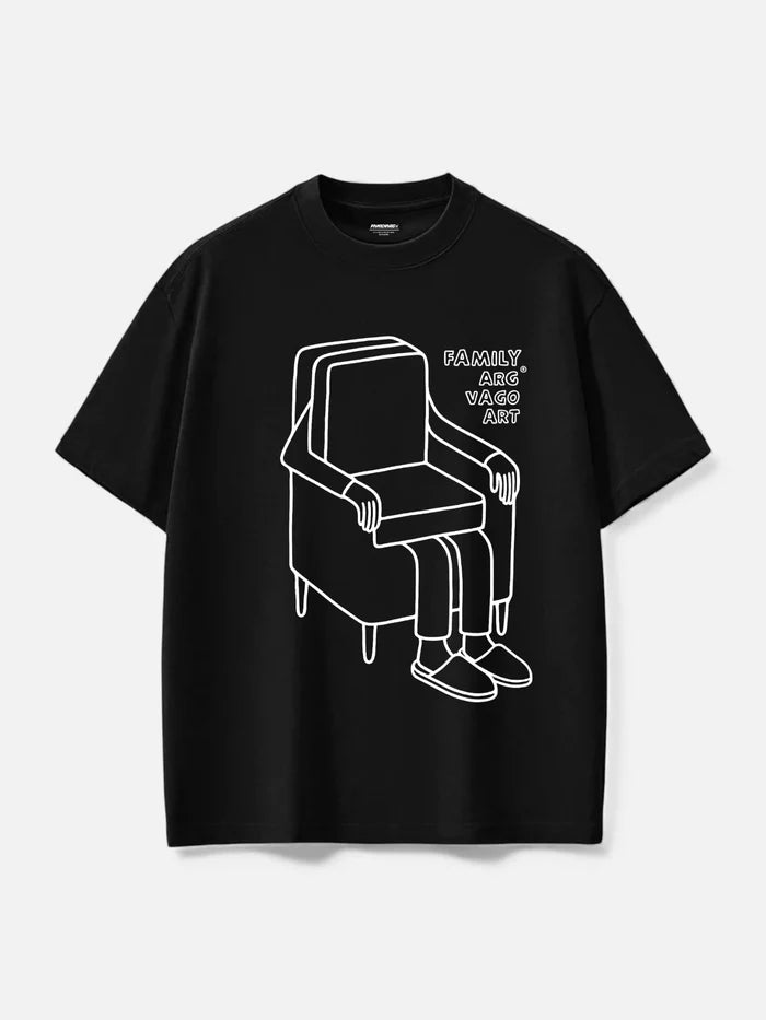 Remera Familyarg +Vagoart Slipper Supersized Negro