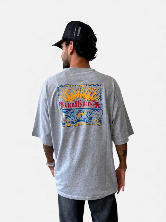 Remera Gotcha Back Oversize Gris