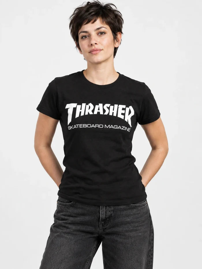 Remera Thrasher Skate Magazine Mujer Negro — vista principal