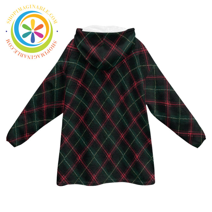 Retro Tartan Plaid - Blanket Hoodie white / ONESIZE