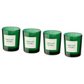RINGLAD Scented candle in glass, Oregano/green, 4pack