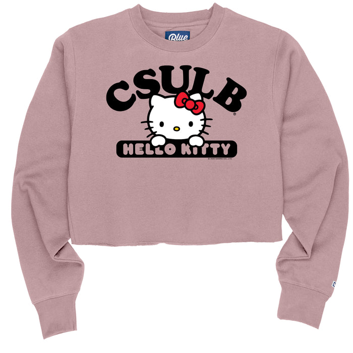 *SALE* CSULB Hello Kitty Arch Cropped Crew Pink