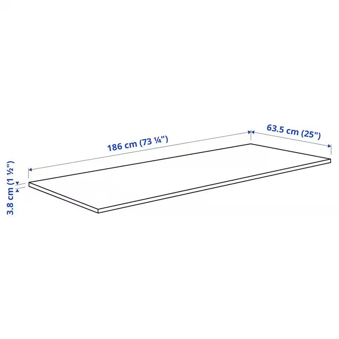 SALJAN Worktop, 186x63.5x3.8cm, Oak effect/laminate