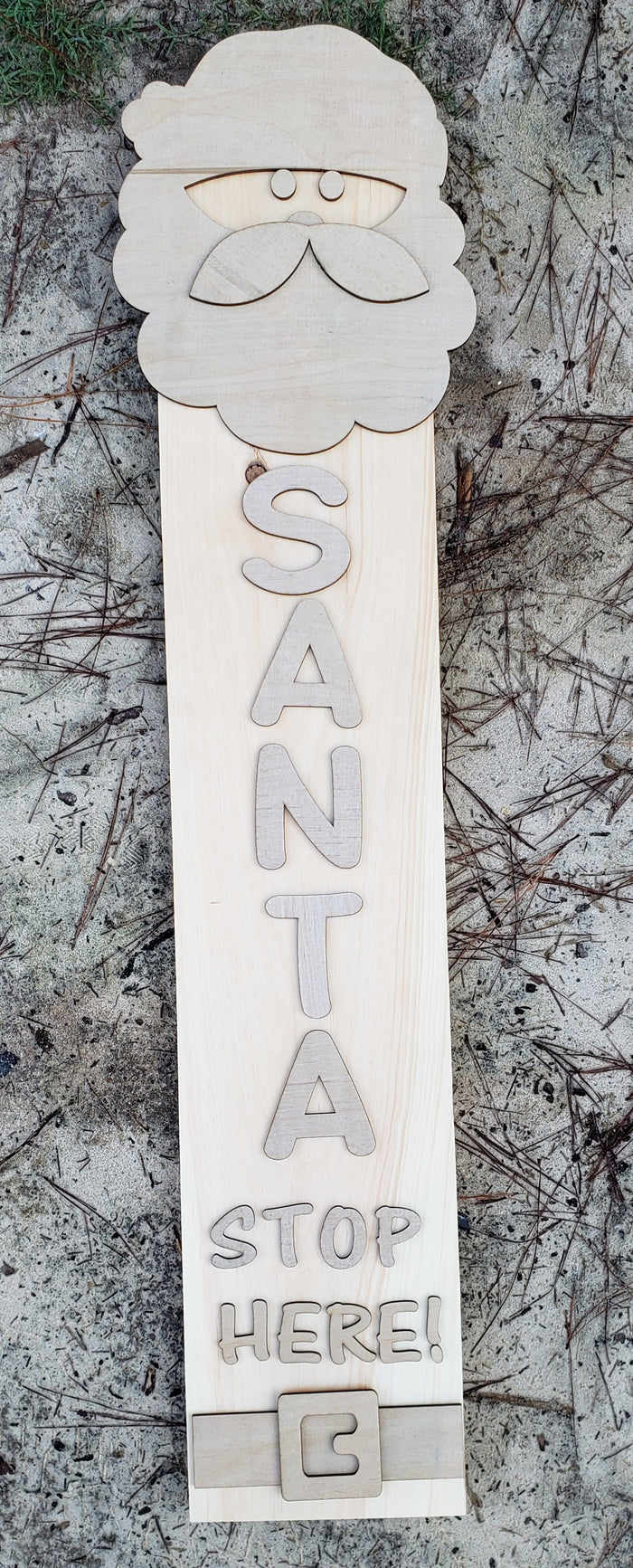 Santa Stop Here Porch Leaner
