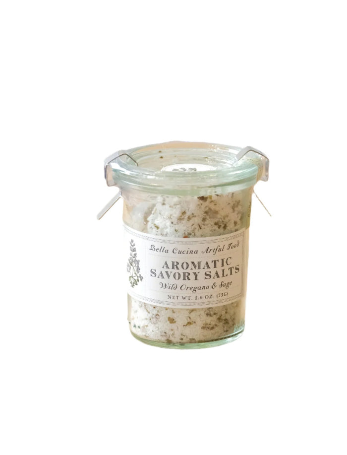 Bella Cucina Savory Salt Duo Gift Set features coarse herb-infused salts, perfect for gourmet seasoning or elevating your next charcuterie board.