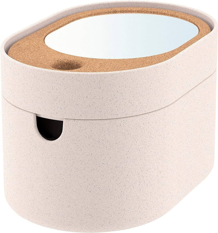 SAXBORGA Storage box with mirror lid, 24x17cm, Plastic cork