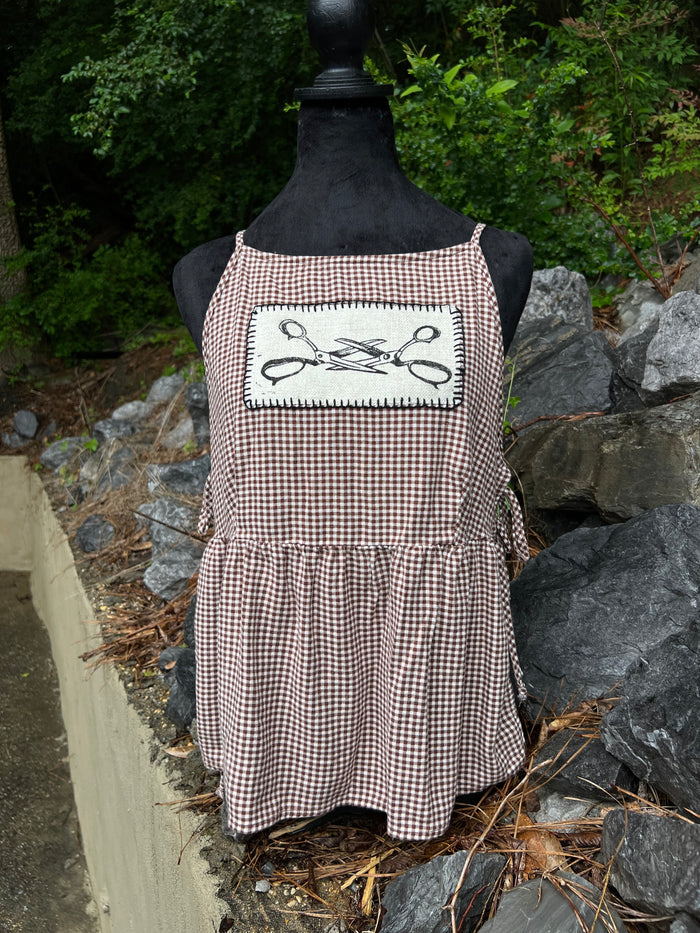 Scissor Me Timbers - Gingham Apron Top