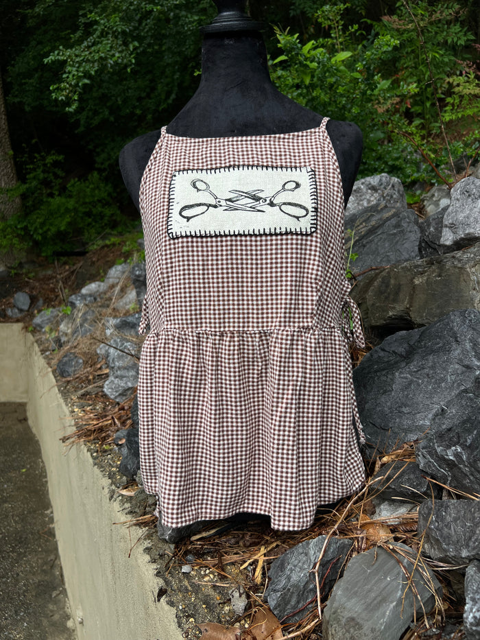 Scissor Me Timbers - Gingham Apron Top