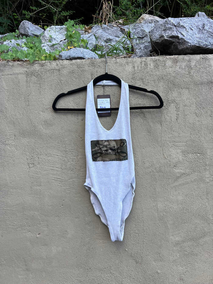 scissor me timbers - grey bodysuit