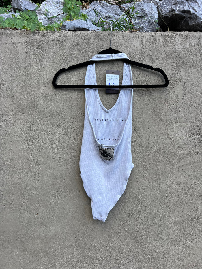 scissor me timbers - grey bodysuit