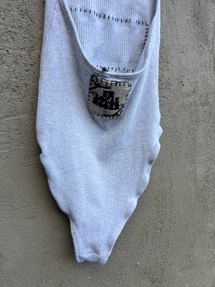 scissor me timbers - grey bodysuit