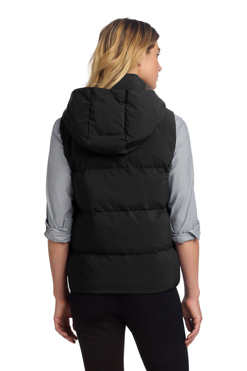 Seal Birch Hooded Puffy Vest - Black