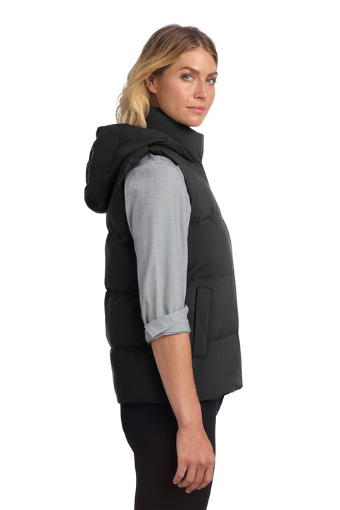 Seal Birch Hooded Puffy Vest - Black