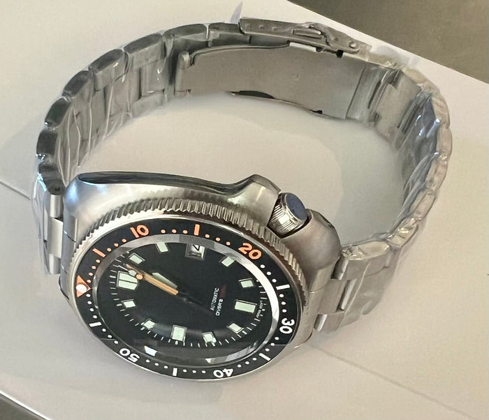 (Seiko) King Turtle Captain Willard Style NO LOGO Diver 47mm Automatic S.Steel Bracelet Watch