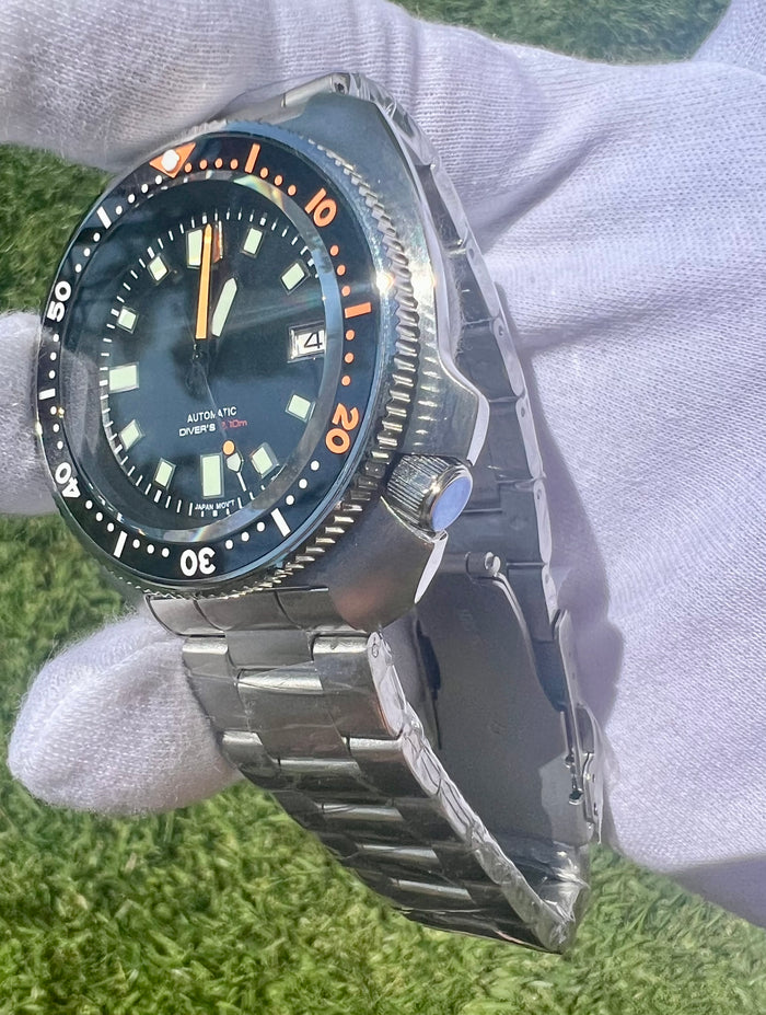 (Seiko) King Turtle Captain Willard Style NO LOGO Diver 47mm Automatic S.Steel Bracelet Watch