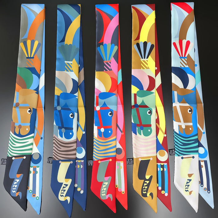 Sena Red Twilly Skinny Scarf