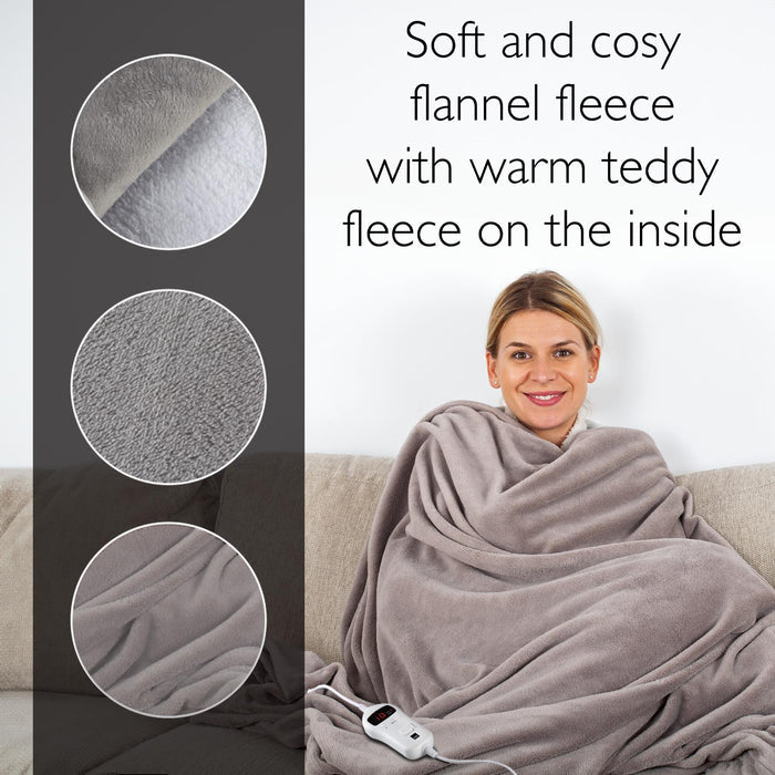 Buy Now Luxury Heated Throw Electric Blanket Grey