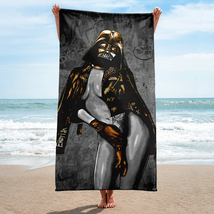 EROTICA - SEXY VADER MONOCHROME VERSION BEACH TOWEL - REBHORN DESIGN