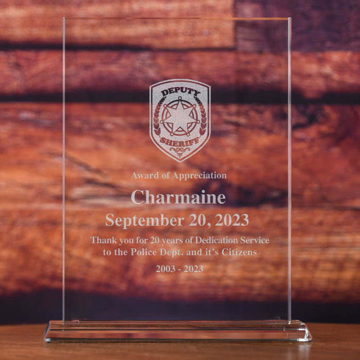 Sheriff Glass Recognition Desktop Award
