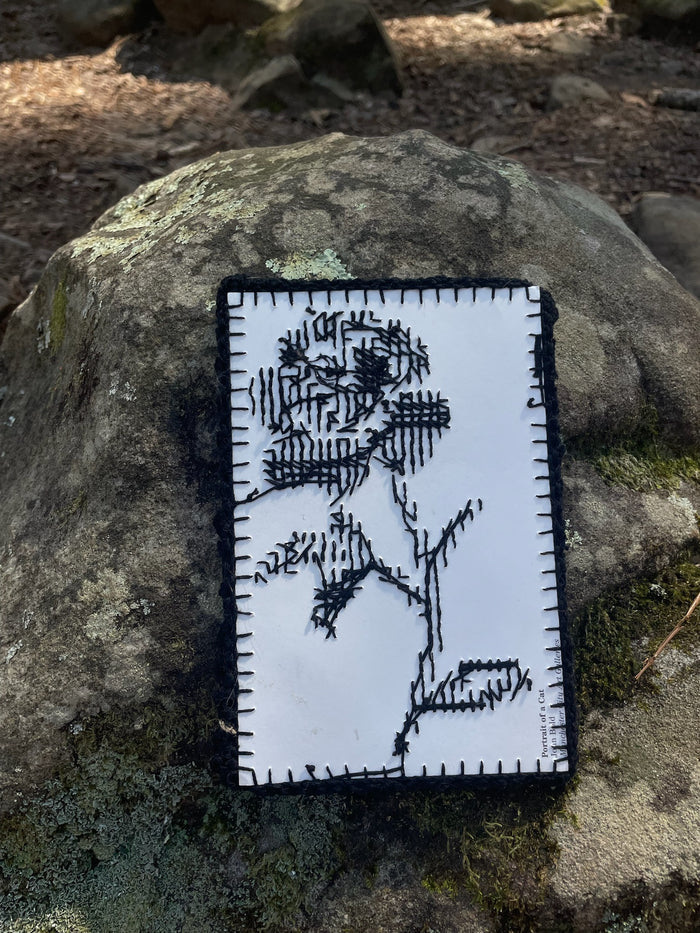 Siamese Cat - Hand Embroidered Post Card