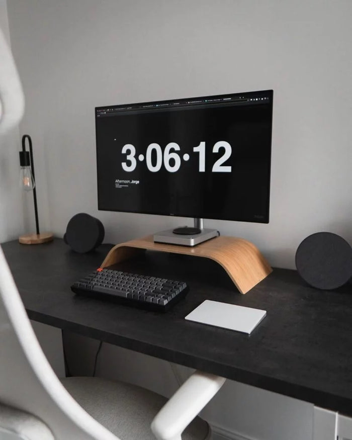 SIGFINN Monitor stand, fixed height, Bamboo veneer
