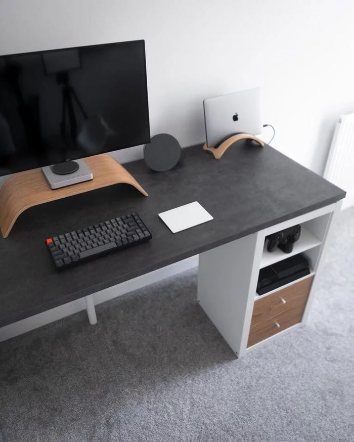 SIGFINN Monitor stand, fixed height, Bamboo veneer