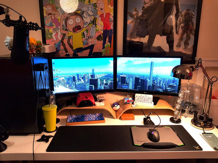 SIGFINN Monitor stand, fixed height, Bamboo veneer