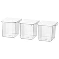 SKADIS Container with lid, 3 pack, White