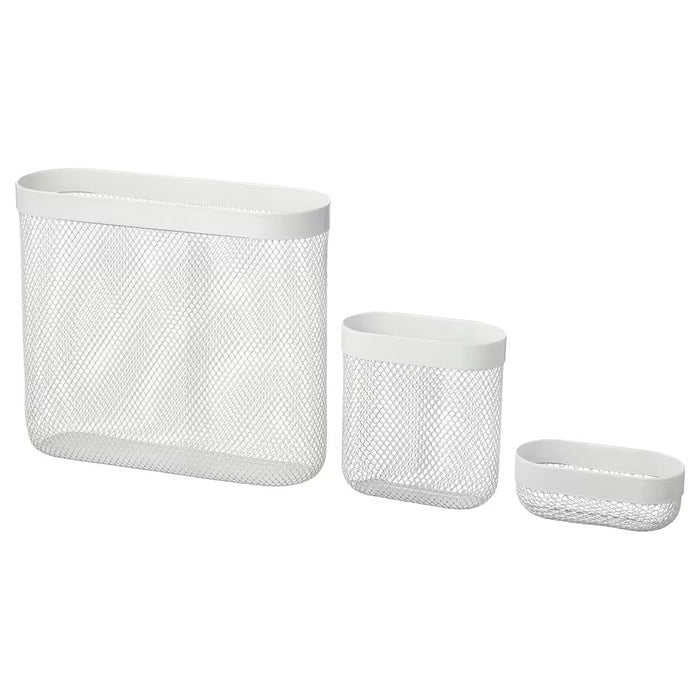 SKADIS Storage basket, set of 3, White