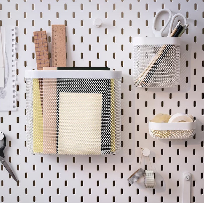 SKADIS Storage basket, set of 3, White