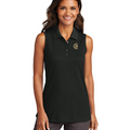 Sleeveless Ladies Polo, Black | C21® Logo