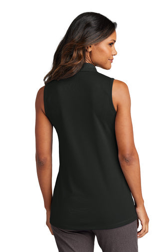 Sleeveless Ladies Polo, Black | C21® Logo