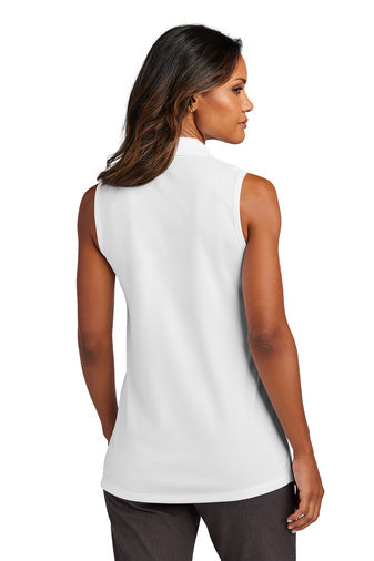Sleeveless Ladies Polo, White | C21® logo