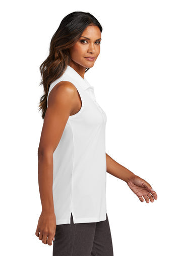 Sleeveless Ladies Polo, White | C21® logo