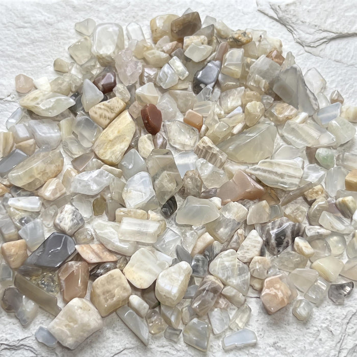Small Mixed Moonstone Crystal Tumbled Stones (By The Ounce or Pound)