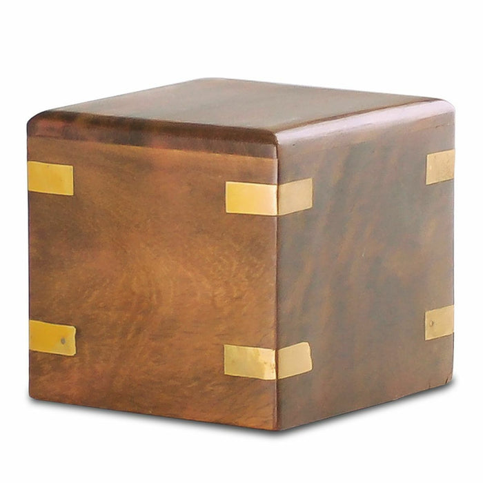 Small/Keepsake 10 Cubic Inch Windsor Wood & Brass Cremation Urn for Ashes