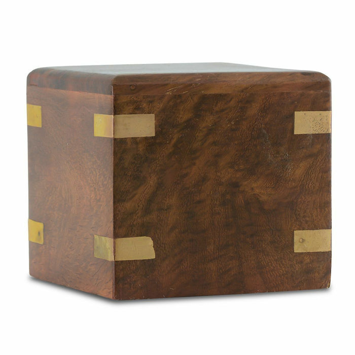 Small/Keepsake 10 Cubic Inch Windsor Wood & Brass Cremation Urn for Ashes