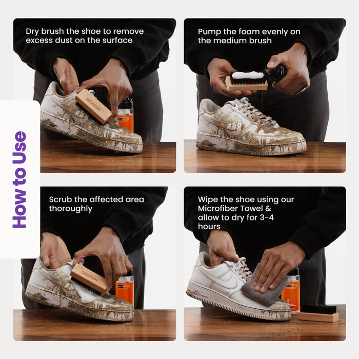 Sneakare Quick Shoe Cleaning Kit with Microfiber Towel