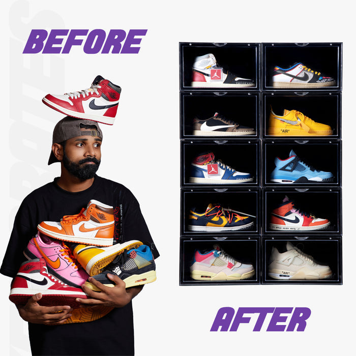 Sneakare Stack'Em Sneaker Crates | Black (Side Drop)
