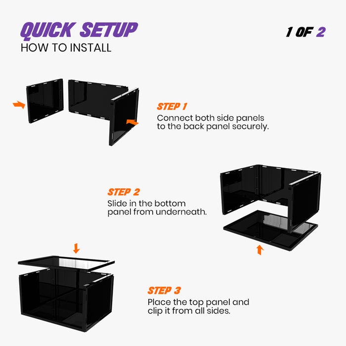 Sneakare Stack'Em Sneaker Crates | Black (Side Drop)