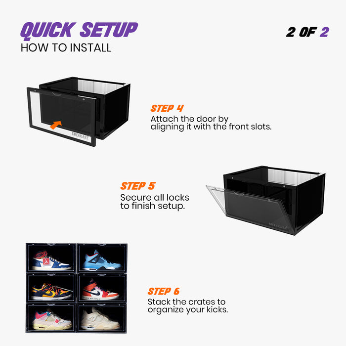 Sneakare Stack'Em Sneaker Crates | Black (Side Drop)
