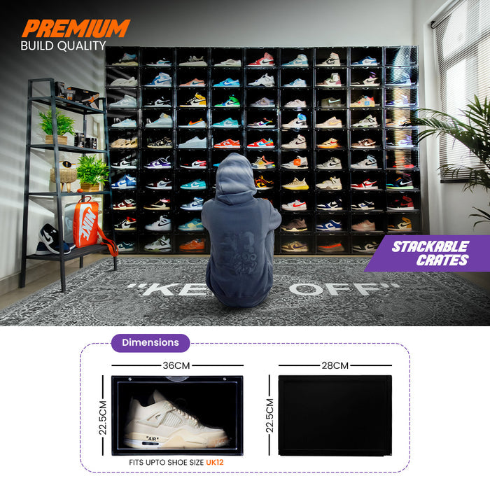Sneakare Stack'Em Sneaker Crates | Black (Side Drop)