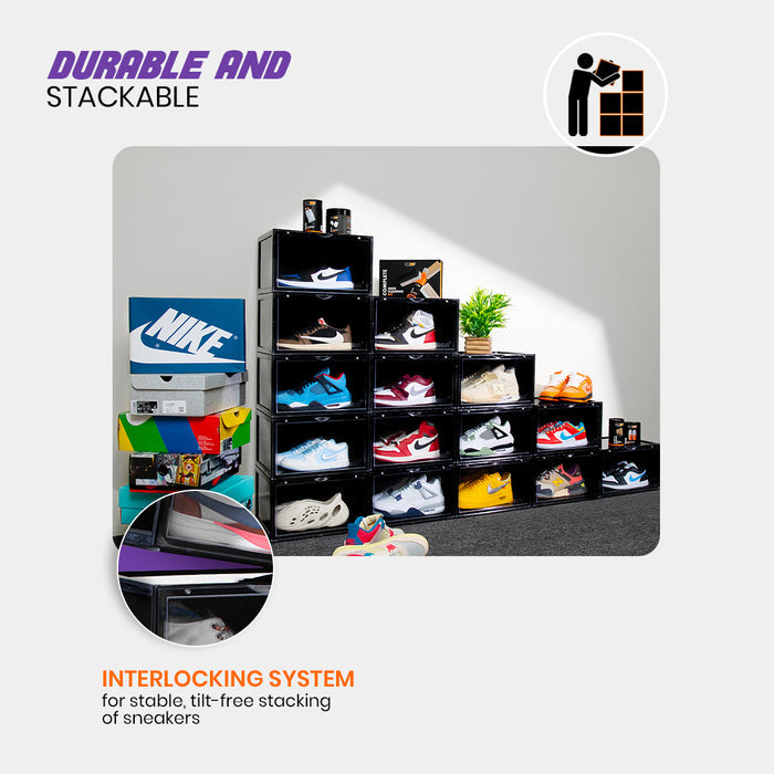 Sneakare Stack'Em Sneaker Crates | Black (Side Drop)