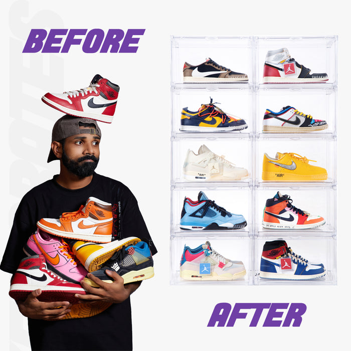 Sneakare Stack'Em Sneaker Crates | Clear (Side Drop)