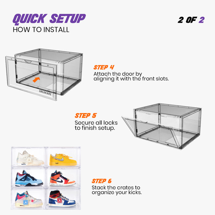 Sneakare Stack'Em Sneaker Crates | Clear (Side Drop)