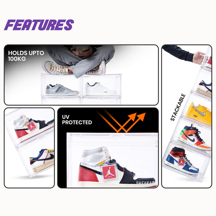 Sneakare Stack'Em Sneaker Crates | Clear (Side Drop)