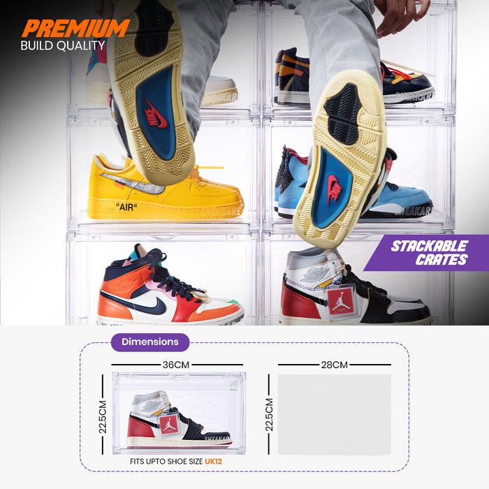 Sneakare Stack'Em Sneaker Crates | Clear (Side Drop)