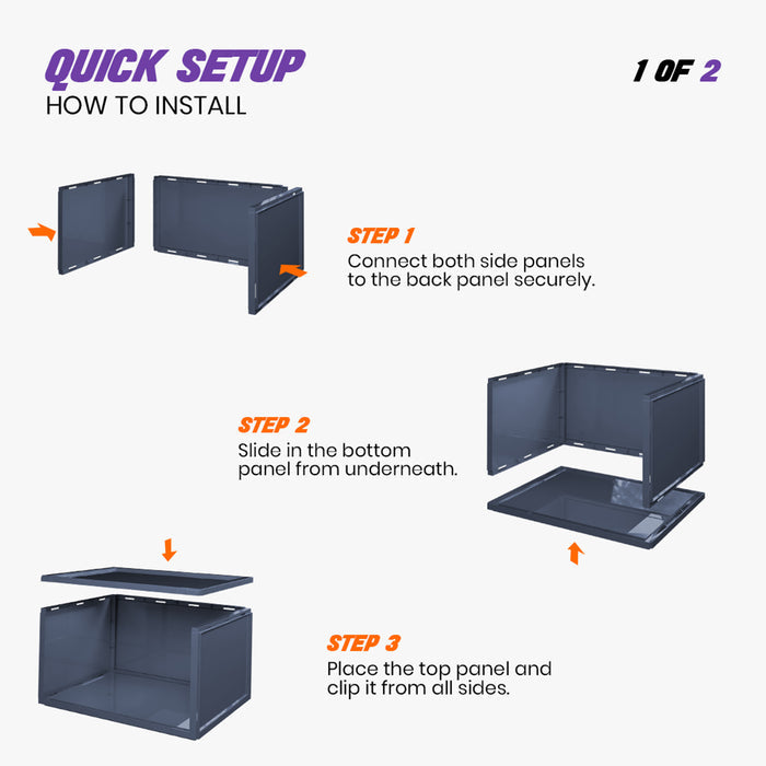 Sneakare Stack'Em Sneaker Crates | Nardo Grey (Side Drop)